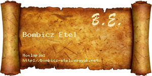 Bombicz Etel névjegykártya
